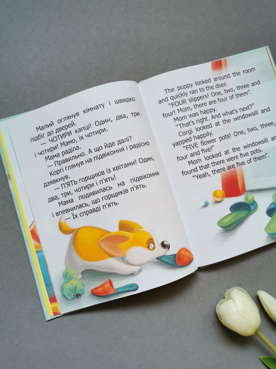 Завтра до школи: Малюк Коргі вчиться рахувати. Книжка-білінгва (Українська)
